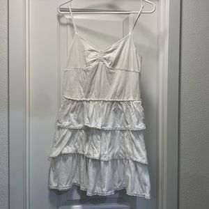 White cotton ruffle dress
